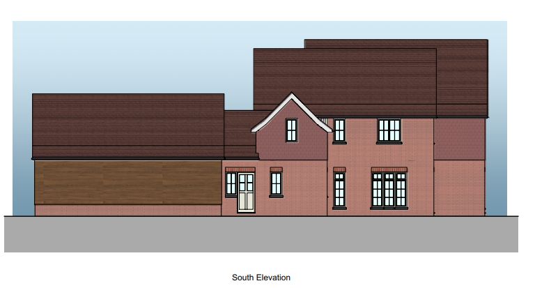 Lot: 49 - DETACHED COTTAGE AND BARN WITH PLANNING FOR DEMOLITION AND THREE HOUSES - Plots 1 & 2 Proposed South Elevation
